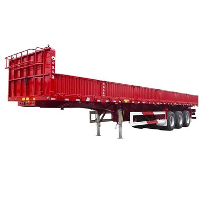 Dreiachssige Doppelseiten-Dump Tipper Semi-Trailer 600 mm Wandplattenhöhe 12R22.5 Reifen