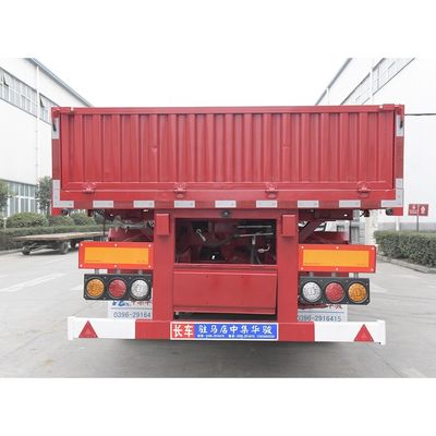 Dreiachssige Doppelseiten-Dump Tipper Semi-Trailer 600 mm Wandplattenhöhe 12R22.5 Reifen