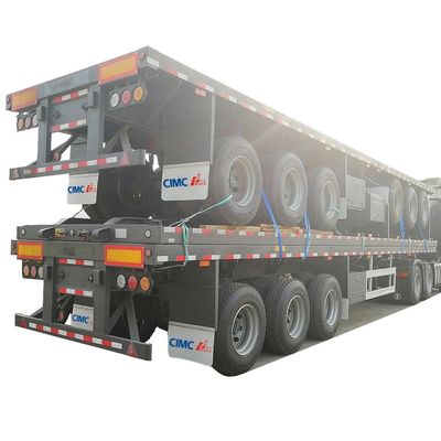 50 Tonnen Lastwagenanhänger 3 Achse 40ft CIMC HUAJUN Flatbed Semi-Trailer