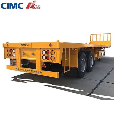 50 Tonnen Lastwagenanhänger 3 Achse 40ft CIMC HUAJUN Flatbed Semi-Trailer