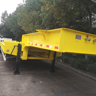 CIMC HUAJUN 3 Achse Niedrigbett Semi-Anhänger Lkw Anhänger Ausrüstung Transport Hydraulisches Heben Niedrigjungen Anhänger Fuwa Achse Schwerlast
