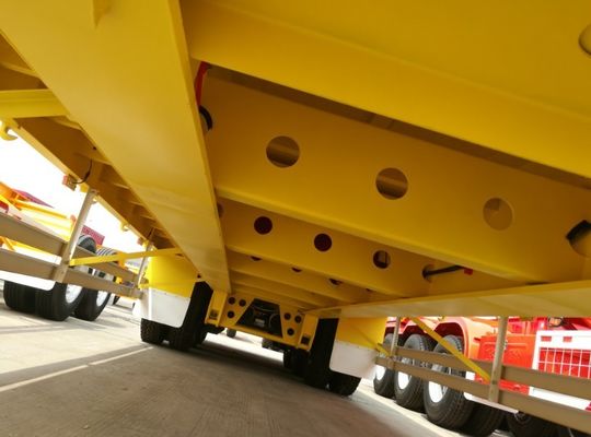 CIMC HUAJUN 3 Achse Niedrigbett Semi-Anhänger Lkw Anhänger Ausrüstung Transport Hydraulisches Heben Niedrigjungen Anhänger Fuwa Achse Schwerlast
