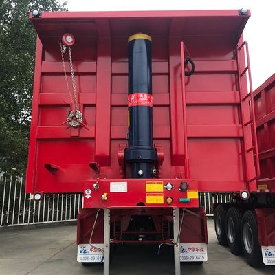 Lkw-Anhänger 50 Tonnen Hydraulischer Hinterkipp-Dump-Halbanhänger für den Transport von Kohlenstoffstaub