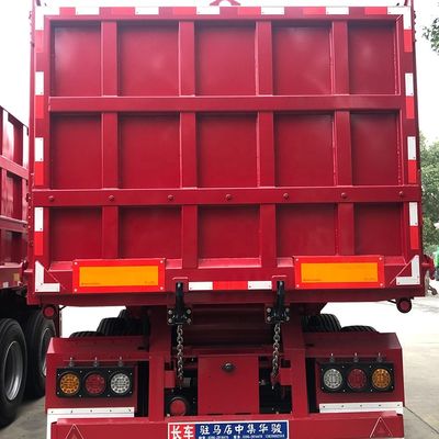 Lkw-Anhänger 50 Tonnen Hydraulischer Hinterkipp-Dump-Halbanhänger für den Transport von Kohlenstoffstaub