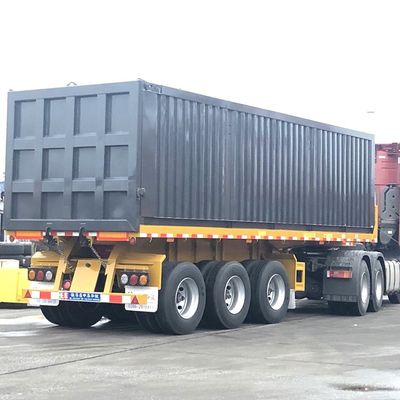 40000kg CIMC HUAJUN 3 Alxe Semi-Anhänger Lkw-Anhänger mit Abstoßungskörper aus Stahl FUWA 8500*2550*3400 CN HEN Hyva Ce