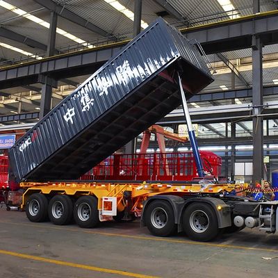 40000kg CIMC HUAJUN 3 Alxe Semi-Anhänger Lkw-Anhänger mit Abstoßungskörper aus Stahl FUWA 8500*2550*3400 CN HEN Hyva Ce