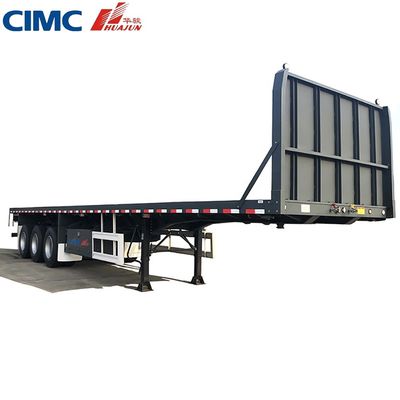 50 Tonnen Lastwagenanhänger 3 Achse 40ft CIMC HUAJUN Flatbed Semi-Trailer