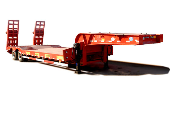 13000*3000*3100 Stahl CIMC HUAJUN 3 Achsen Absteiger Semi-Anhänger Niedrigbett Schwermaschinen-LKW Anhänger