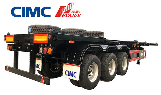 CIMC HUAJUN 3 Achse 40ft Flatbed Container Halbanhänger mit 12 Drehschlössern und 12380*2500 Größe