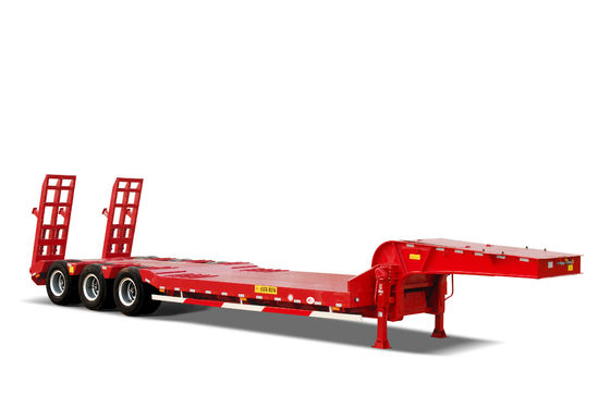 13000*3000*3100 Stahl CIMC HUAJUN 3 Achsen Absteiger Semi-Anhänger Niedrigbett Schwermaschinen-LKW Anhänger