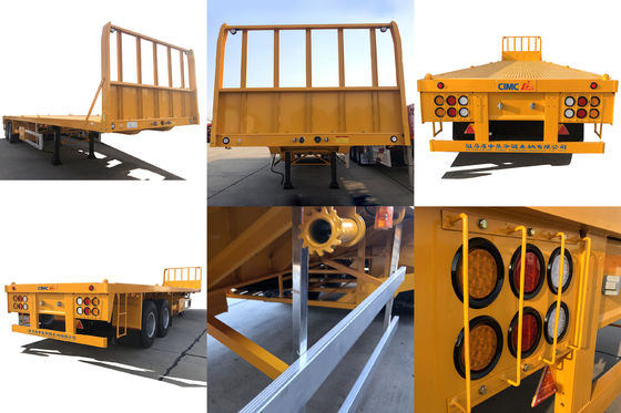 CIMC HUAJUN 3 Achse 40ft Flatbed Container Halbanhänger mit 12 Drehschlössern und 12380*2500 Größe
