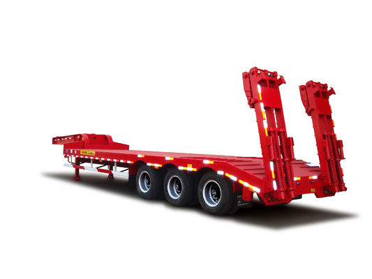 13000*3000*3100 Stahl CIMC HUAJUN 3 Achsen Absteiger Semi-Anhänger Niedrigbett Schwermaschinen-LKW Anhänger