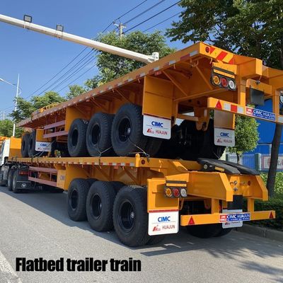 Hauptstrahl T700/Q345 Stahl Halbanhänger CIMC HUAJUN 3 Achs Flachbettanhänger