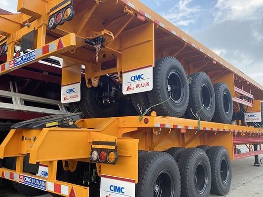 Hauptstrahl T700/Q345 Stahl Halbanhänger CIMC HUAJUN 3 Achs Flachbettanhänger
