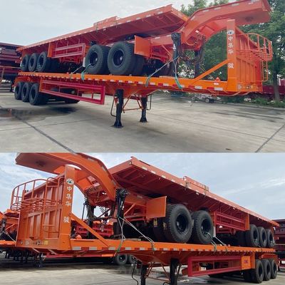 Hauptstrahl T700/Q345 Stahl Halbanhänger CIMC HUAJUN 3 Achs Flachbettanhänger