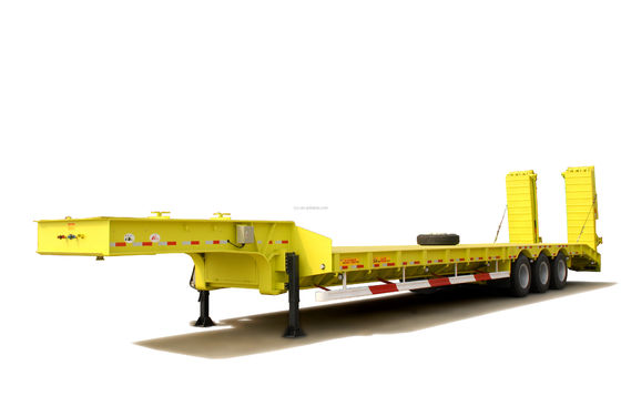 CIMC HUAJUN 3 Achse Schwerlast-Low-Bed Semi-Trailer mit hydraulischer Rampe maximale Nutzlast 70TON