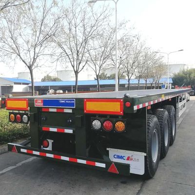 CIMC HUAJUN Semi-Trailer für den asiatischen Markt 3 Achsen 40ft Flachbett-Container-Anhänger gebaut