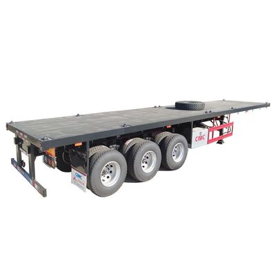 80 Tonnen Lkw-Chassis CIMC HUAJUN 20ft 40ft Flachbett-Container-Anhänger mit 12R22.5 Reifen