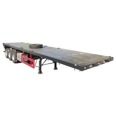 80 Tonnen Lkw-Chassis CIMC HUAJUN 20ft 40ft Flachbett-Container-Anhänger mit 12R22.5 Reifen