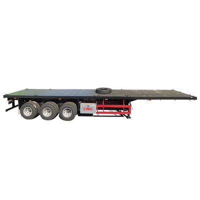 80 Tonnen Lkw-Chassis CIMC HUAJUN 20ft 40ft Flachbett-Container-Anhänger mit 12R22.5 Reifen