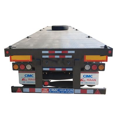 80 Tonnen Lkw-Chassis CIMC HUAJUN 20ft 40ft Flachbett-Container-Anhänger mit 12R22.5 Reifen
