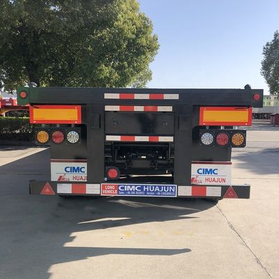 80 Tonnen Lkw-Chassis CIMC HUAJUN 20ft 40ft Flachbett-Container-Anhänger mit 12R22.5 Reifen