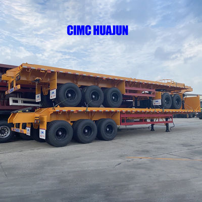 3 Achsen flacher Semi-Trailer mit Doppelverbindung für den Transport von 200 Tonnen 40 Fuß Containern