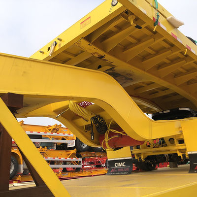 3 Achsen flacher Semi-Trailer mit Doppelverbindung für den Transport von 200 Tonnen 40 Fuß Containern
