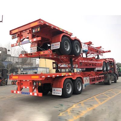 40 T Max Nutzlast Luftfederung Ausdehnbarer Schieber Skelett Container Chassis Halbanhänger
