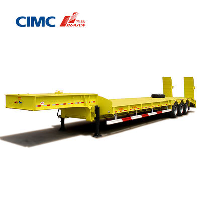 Mechanische Aufhängung und hydraulische Rampe 3 Achsen 60T/80T Tiefbettanhänger für Lkw
