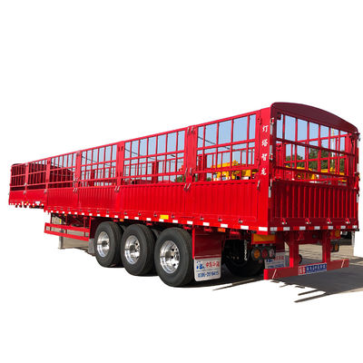 FUWA- oder BPW-Achs-Lkw-Anhänger CIMC HUAJUN Zaun Flachbett-Halbanhänger mit Design