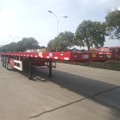 Leaf Spring Suspension 3 Achsen 40FT Flatbed Container Halbanhänger zum einfachen Entladen