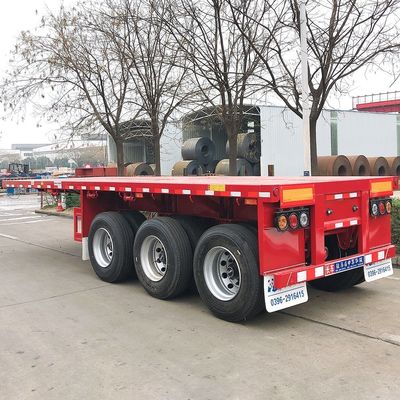 Leaf Spring Suspension 3 Achsen 40FT Flatbed Container Halbanhänger zum einfachen Entladen