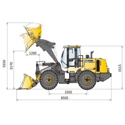 6500 kg Betriebsgewicht LW600KN Radlader mit oberem Hydraulikzylinder und Raketenbehälter