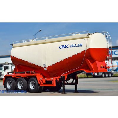Dauerhafte CIMC HUAJUN 40CBM Trockenes Bulk Pulver Zement Tankträger 3 Achsen Tankwagen Halbanhänger