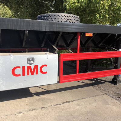 Leaf Spring Suspension 40ft Straight Beam Container Transport Halbanhänger mit 12 Drehschlössern