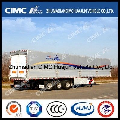 CIMC HUAJUN Seitenvorhang Semi Anhänger Lkw Anhänger Stahl 13750*2500 CN HEN 50ton Ce