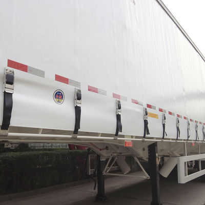 CIMC HUAJUN Anhänger Vorhang Spannung 3 Achsen 40 ft Drop Deck für Trockenfracht Transport