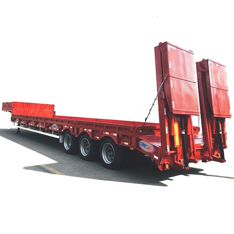 ABS-Anti-Block-Bremssystem Ausgestattet mit CIMC HUAJUN 3-Achsen-Low-Bed-Semi-Trailer mit Hydraulikrampe HJGMCK20069