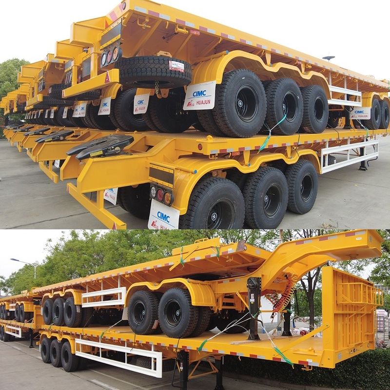Hauptstrahl T700/Q345 Stahl Halbanhänger CIMC HUAJUN 3 Achs Flachbettanhänger