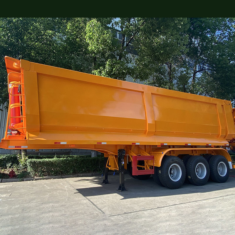 2022 Afrika Modell U-förmiger Semi-Anhänger End-Dump Truck mit Steinen und Sandfunktion
