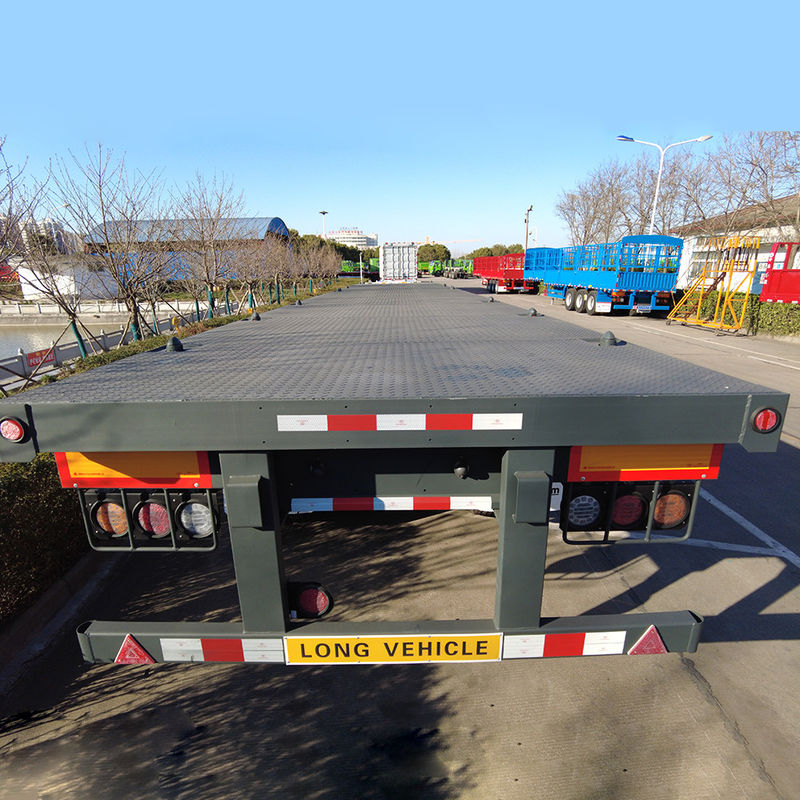 CIMC HUAJUN Flatbed Container Semi-Trailer mit 12 Drehschlössern und Kundenanforderung